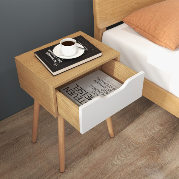Set Of 1 2 Modern Nightstand With Storage Drawer For Bedroom Living Room 1 Piece Hu10186Na 1 By Cw