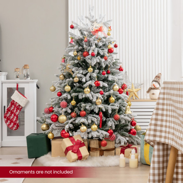 4 5 6 7 Ft Artificial Pre Lit Christmas Tree Hinged Xmas Tree With Warm White Led Lights 4 5 Ft Cm24321Us By Cw