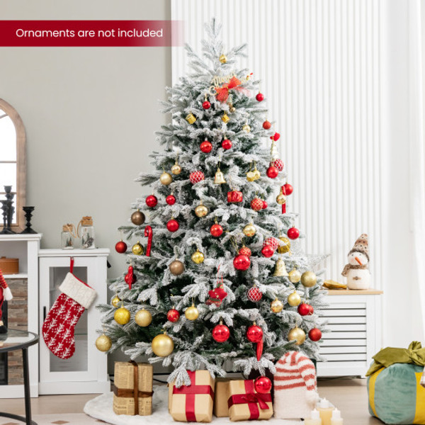 4 5 6 7 Ft Artificial Pre Lit Christmas Tree Hinged Xmas Tree With Warm White Led Lights 6 Ft Cm24322Us By Cw