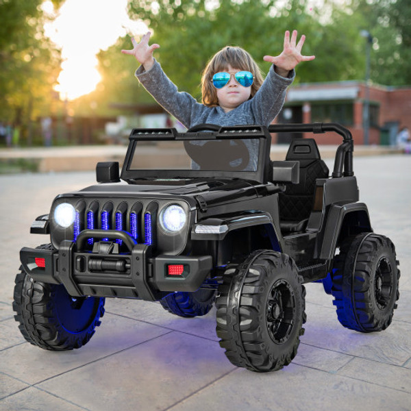 12V Kids Ride On Jeep Car With 2 4 G Remote Control Solid Black Ty328019Ch By Cw