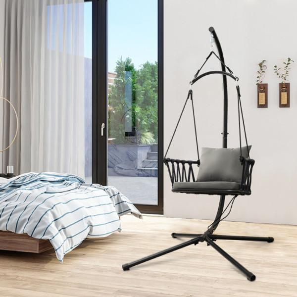 Hanging Swing Chair With Stand Gray Np11302Gr By Cw