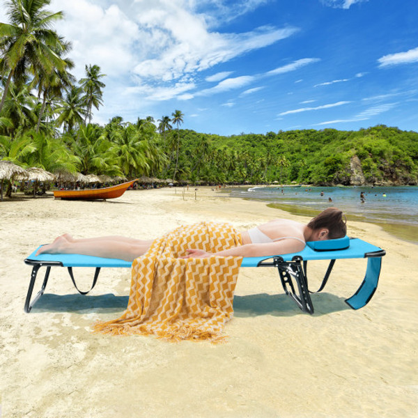 Beach Chaise Lounge Chair With Face Hole And Removable Pillow Turquoise Np10947Ny By Cw