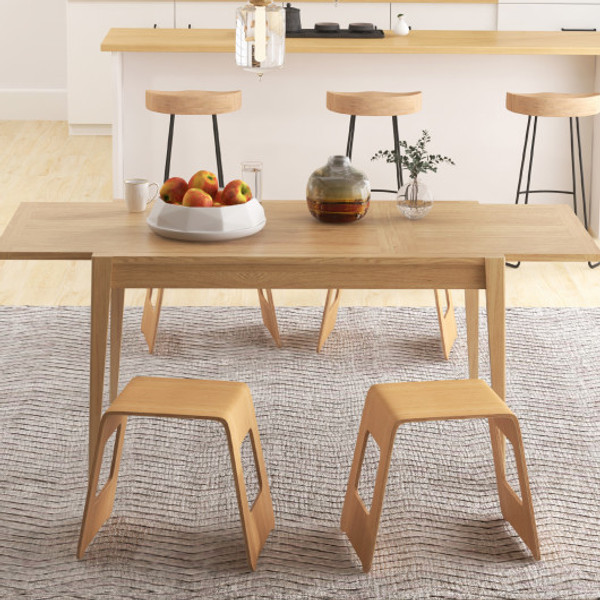 4 Pack Stackable Bamboo Stool With Anti Skid Foot Pads Natural Jv11030Na By Cw