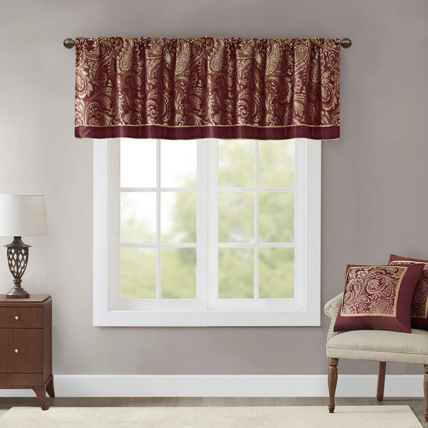 Madison Park Aubrey Jacquard Window Valance 50X18 Mp41 2714 By Olliix