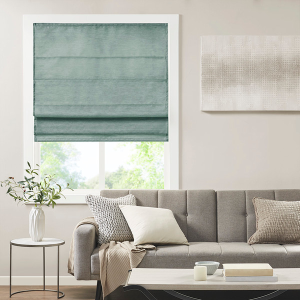 Olliix Como Printed Faux Silk Room Darkening Cordless Roman Shade Mp40 7939
