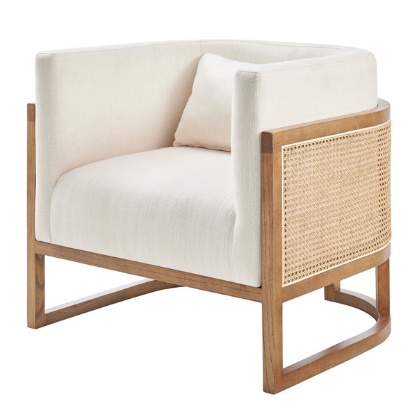 Velma Accent Arm Chair With Rattan Shortbread Natural 3900092 279 By Npd
