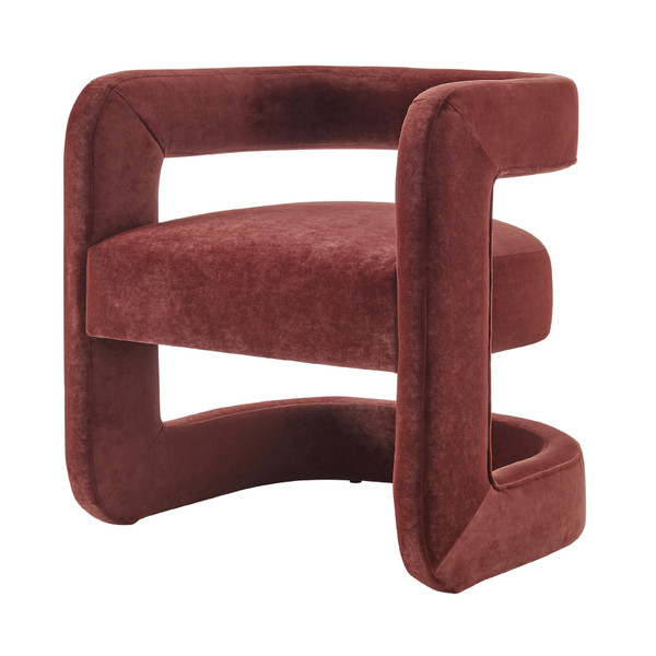 Althea Velvet Accent Arm Chair Dainty Maroon 1250059 618 By Npd
