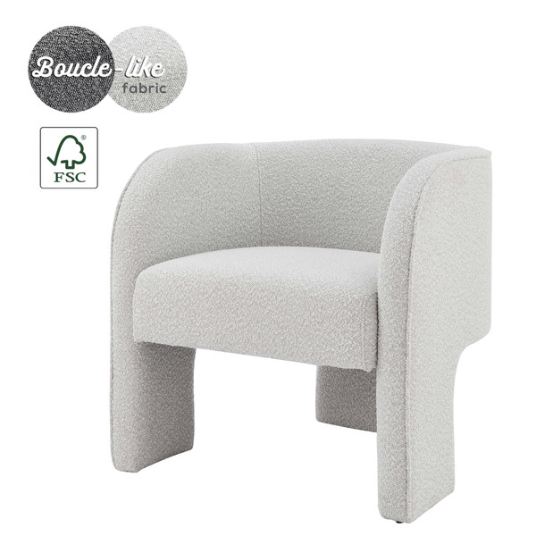 Matteo Fabric Accent Arm Chair Boucle Beige 1900186 563 By Npd