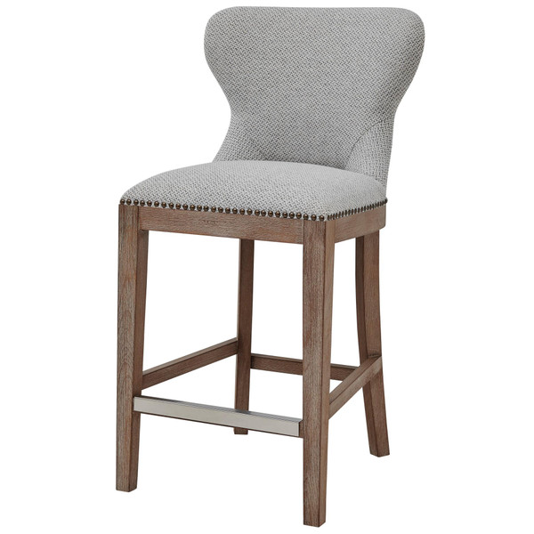 Dorsey Fabric Counter Stool Drift Wood Legs Cardiff Gray 3900067 410 By Npd
