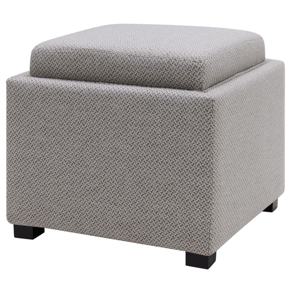 Cameron Square Fabric Storage Ottoman With Tray Cardiff Gray 1900163 410 By Npd