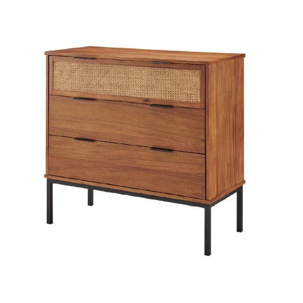 Caine Rattan Chest 3 Drawers Brown 8000062 By Npd