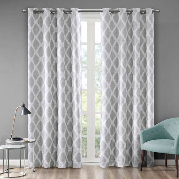 Blakesly Printed Ikat Blackout Window Panel 50X95 Grey Ss40 0067 By Olliix
