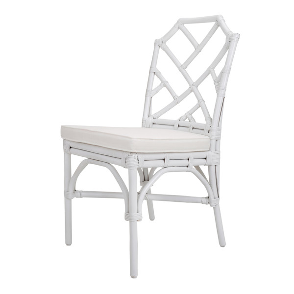 Kara Rattan Dining Side Chair White 2400029 W By Npd