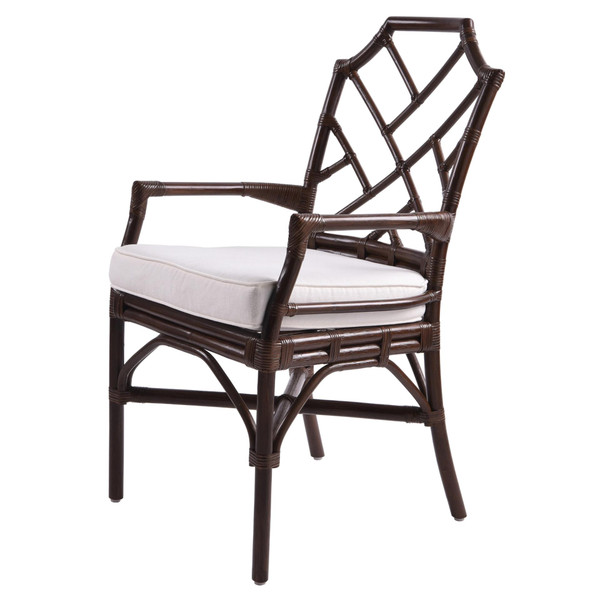 Kara Rattan Dining Side Arm Chair Paloma Brown 2400028 Pb By Npd