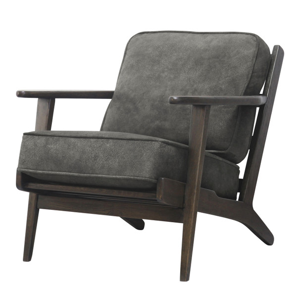 Albert Fabric Accent Arm Chair Dark Brown Frame Pewter Hide 3900018 151 By Npd
