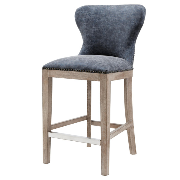 Dorsey Pu Counter Stool Drift Wood Legs Nubuck Charcoal 3900020 Ncl By Npd