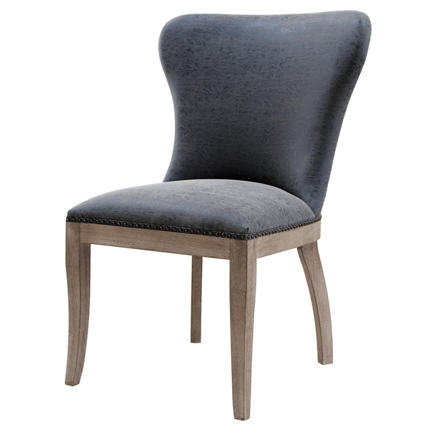 Dorsey Pu Dining Side Chair Drift Wood Legs Nubuck Charcoal 3900019 Ncl By Npd