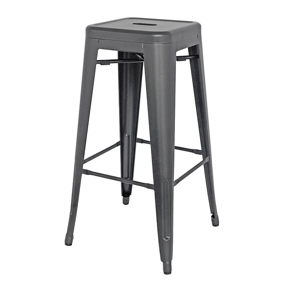 Metropolis Metal Backless Bar Stool Gunmetal 938630 Gm By Npd