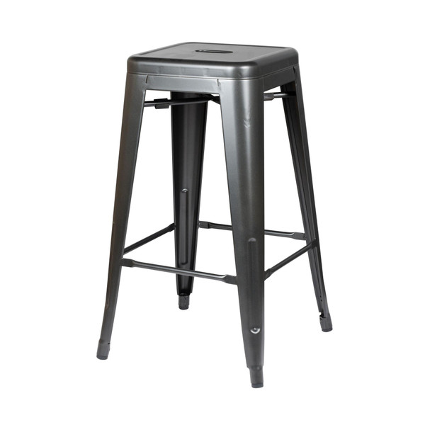 Metropolis Metal Backless Counter Stool Gunmetal 938626 Gm By Npd