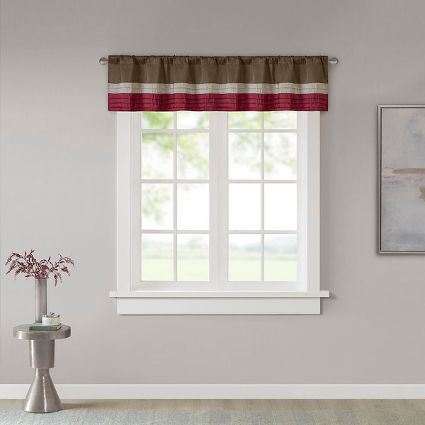 Madison Park Amherst Polyoni Pintuck Window Valance 50X18 Mp41 2230 By Olliix