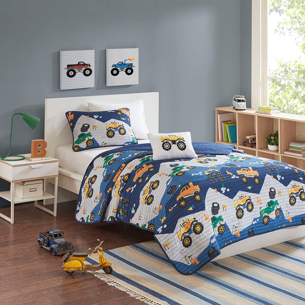 Olliix Mi Zone Kids Nash Reversible Coverlet Set Full Queen Mzk13 167