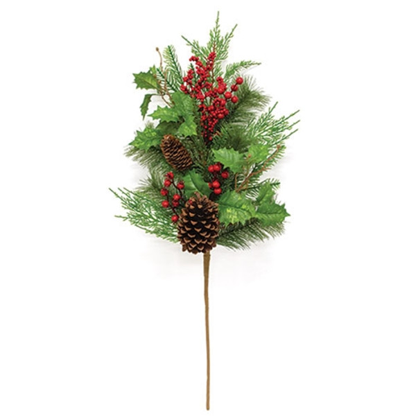 Merry Berry Pine Holly Spray 31 Fsr2317216 By Cwi Gifts