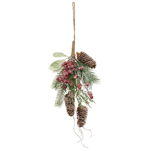 Glittered Hanging Pine Berry Bough 13 Fsr2333347 By Cwi Gifts