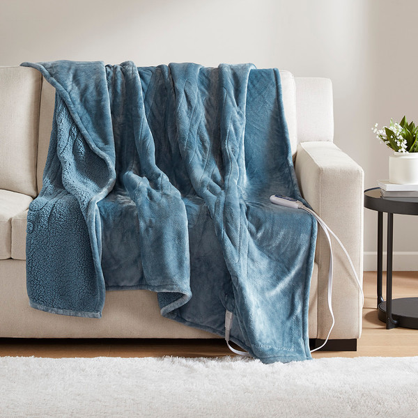 Beautyrest Heated Microlight To Berber Throw 60X70 Br54 0308 By Olliix