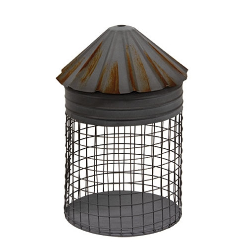 Distressed Metal Silo Lantern G18A870 By Cwi Gifts