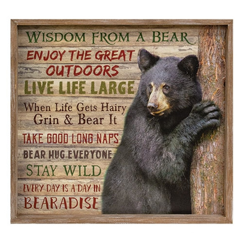 Bear Wisdom Distressed Wooden Sign G20665 By Cwi Gifts