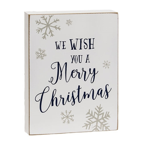 We Wish You A Merry Christmas Snowflake Box Sign G37958 By Cwi Gifts