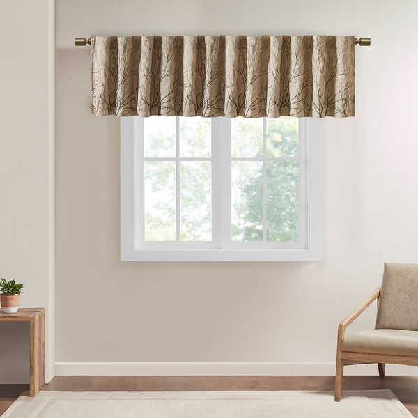 Madison Park Faux Silk Embroidered Window Valance 50X18 Mp41 4574 By Olliix