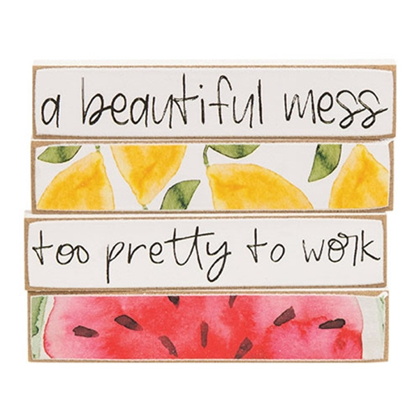 4 Set Too Pretty To Work Summer Fruit Tiny Mini Sticks G38474 By Cwi Gifts