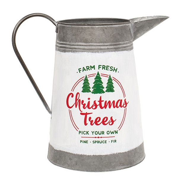 Farm Fresh Christmas Trees Metal Pitcher G65363 By Cwi Gifts