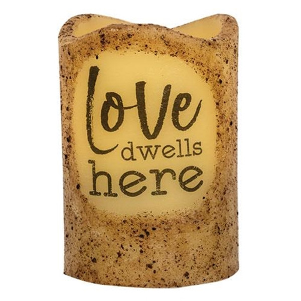 Love Dwells Here Pillar 3X4 5 G84834 By Cwi Gifts