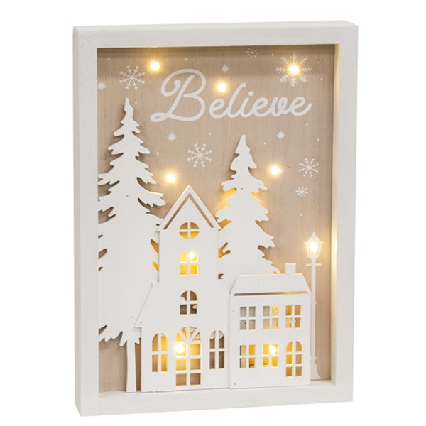 Believe Led Winter Village Frame G91166 By Cwi Gifts