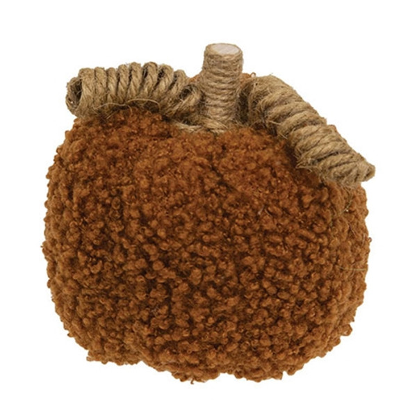 Burnt Orange Plush Pumpkin With Jute Vines 3 5 H Gadc5228 By Cwi Gifts