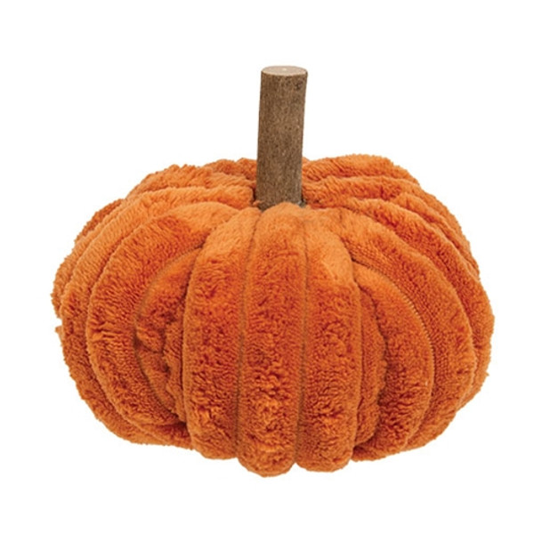 Orange Ribbed Plush Medium Pumpkin Gadc5232 By Cwi Gifts
