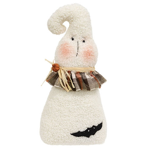 Stuffed Plaid Ruffled Ghost Doll With Bat Gcs39038 By Cwi Gifts