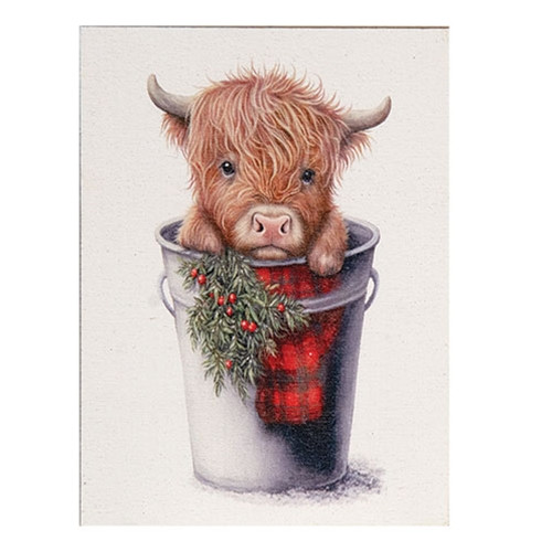 Baby Highland In Winter Bucket Magnet Gfppm0584 By Cwi Gifts