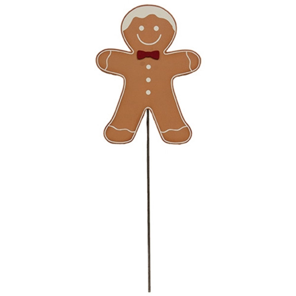 Gingerbread Boy Planter Stake Topper Gh38095 By Cwi Gifts