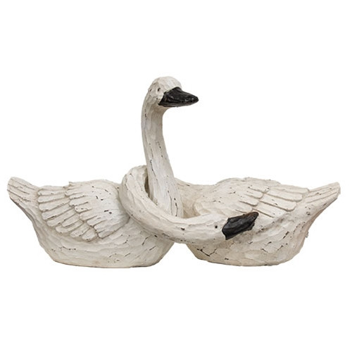 2 Set Large Nesting Resin Swans Gjx12074W By Cwi Gifts