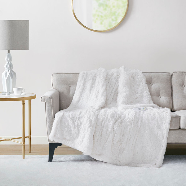 Olliix Malea Shaggy Faux Fur Heated Throw St54 0151