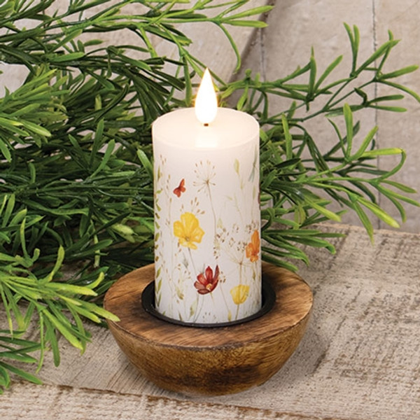 Wildflowers Led Timer Votive 2 X4 Glas57065 By Cwi Gifts