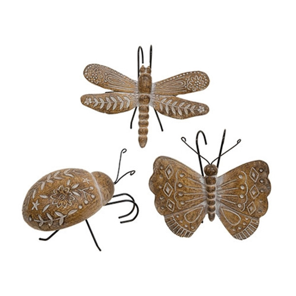 Distressed Embossed Resin Bug Plant Hanger 3 Assorted Graf577673A By Cwi Gifts