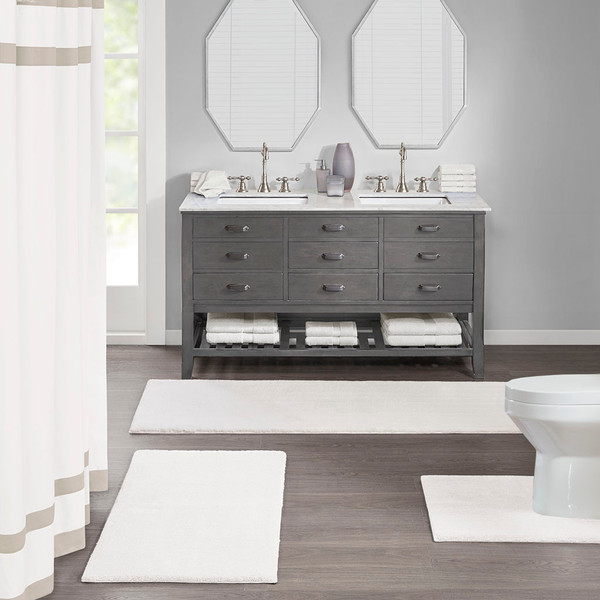 Madison Park Signature Marshmallow Bath Rug 24X40 Mps72 167 By Olliix