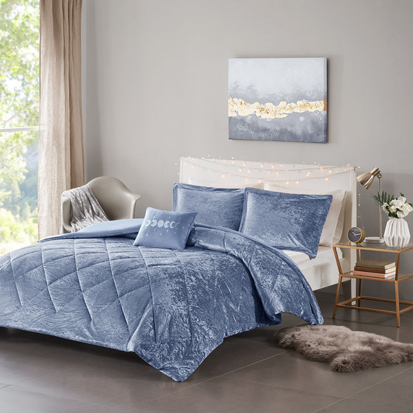 Olliix Felicia Velvet Duvet Cover Set Full Queen Id12 2160