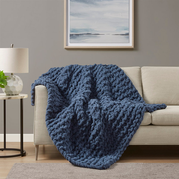 Olliix Chenille Chunky Knit Throw Mp50 8238