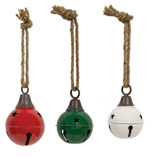 Glossy Metal Jingle Bell Ornament 3 3 Assorted Gx24500 By Cwi Gifts