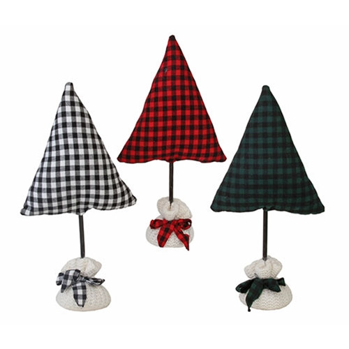 Plaid Tree 3 Assorted Gzoe2742 By Cwi Gifts